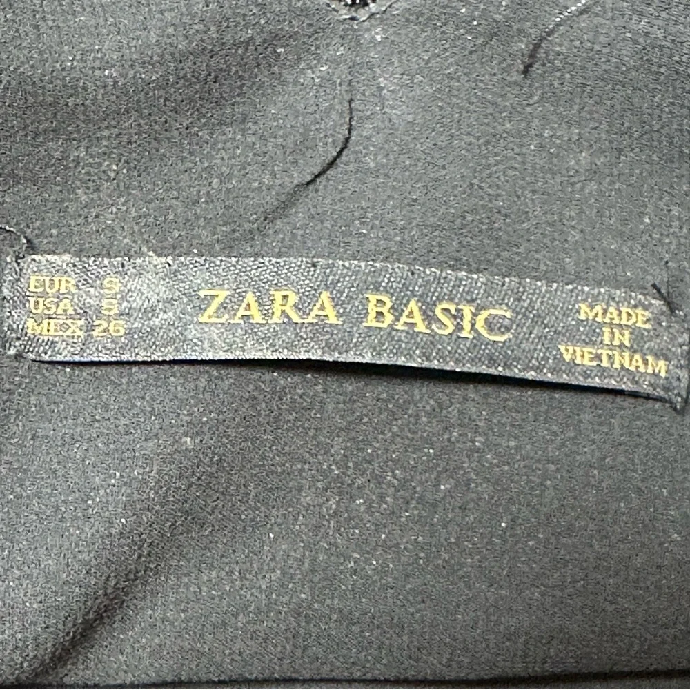 ZARA BASICS Women's Black Fringe Crewneck Pullover Tank‎ Top Cropped Sz S - Picture 7 of 11